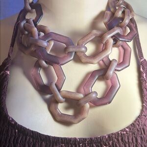 Alisha Levine Multi-Tone Purple Geometric Link Necklace